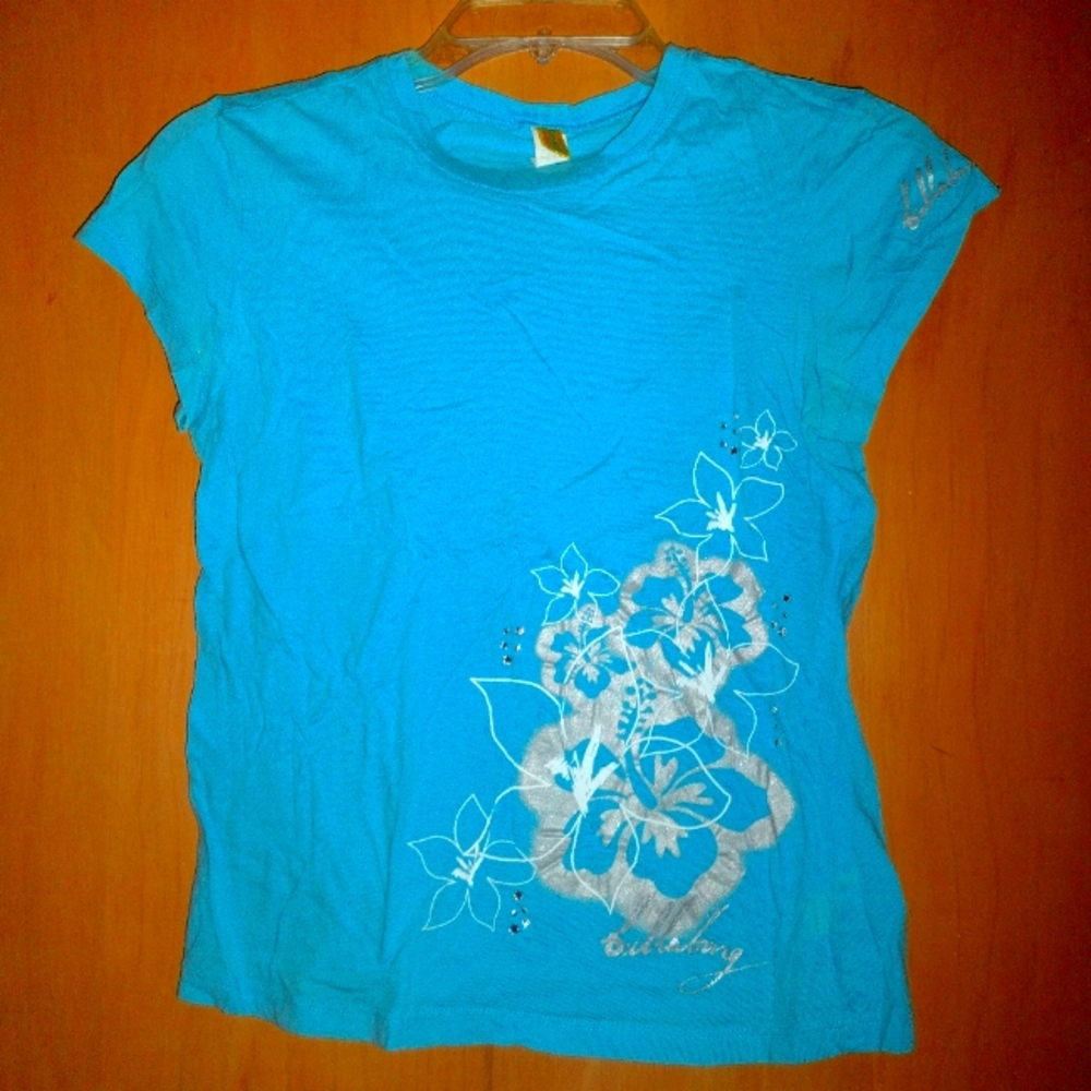 Vintage Billabong Rhinestone and Flower Shirt Size Large